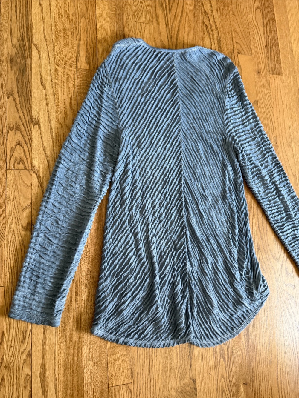 Mind Set hi-low tunic top by XCVI Blue LAGENLOOK crinkled lightweight size L - Picture 13 of 15